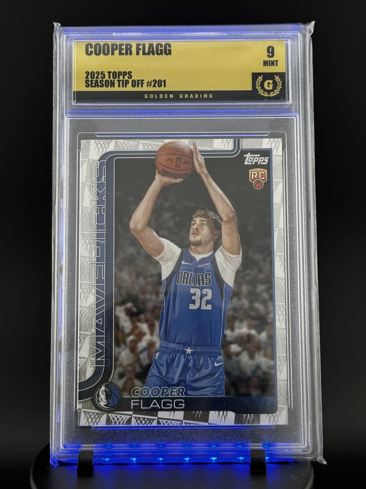 2025 Topps Season Tip Off Cooper Flagg #201 RC Golden Grading 9
